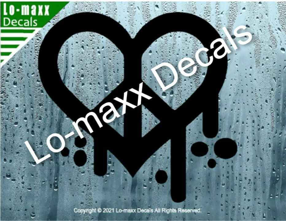 Dripping Graffiti Peace Heart Superior Quality Unique Die Cut Vinyl Decal Art