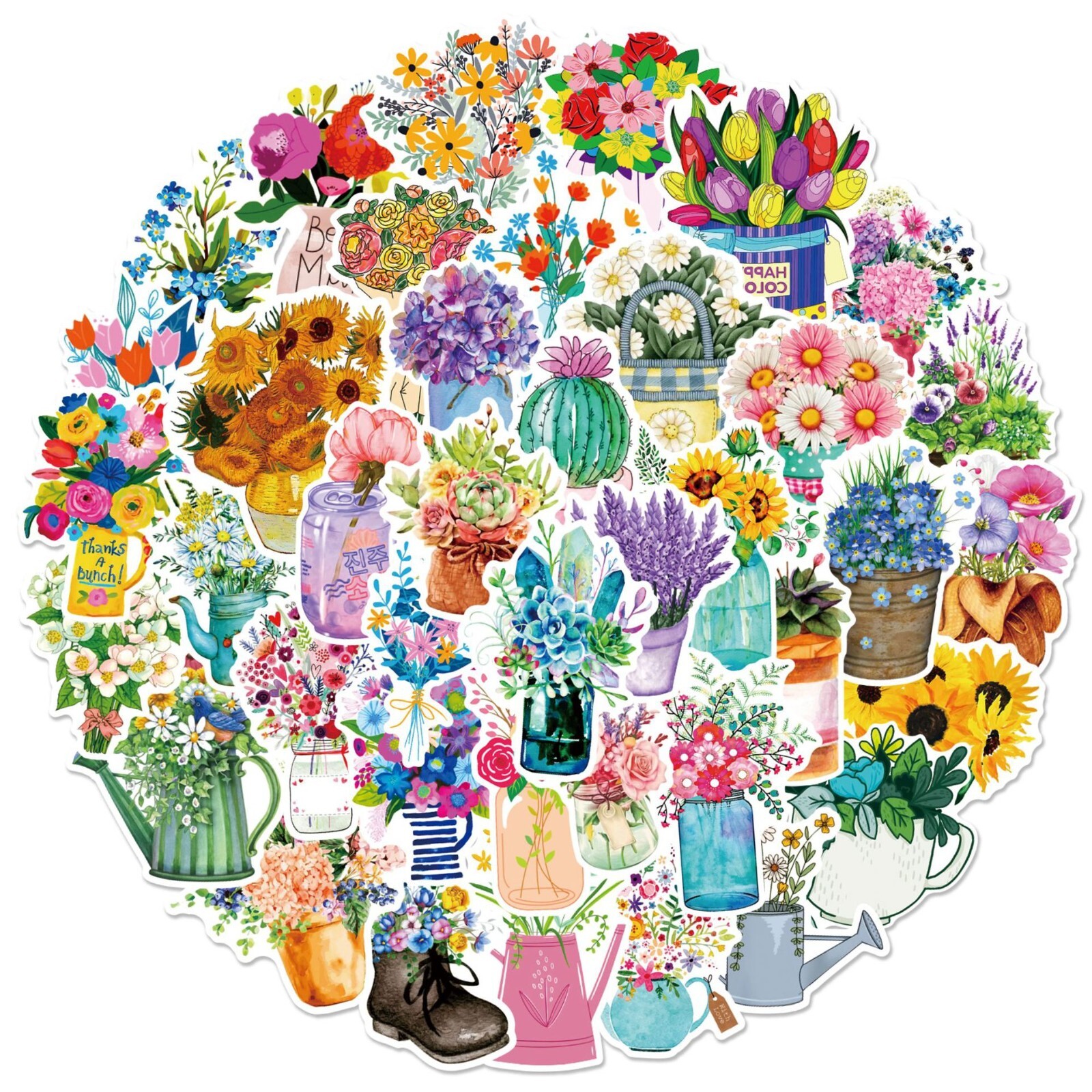 150pcs Flowers Stickers, Plants leaf flower Cactus Houseplant Stickers,#103205