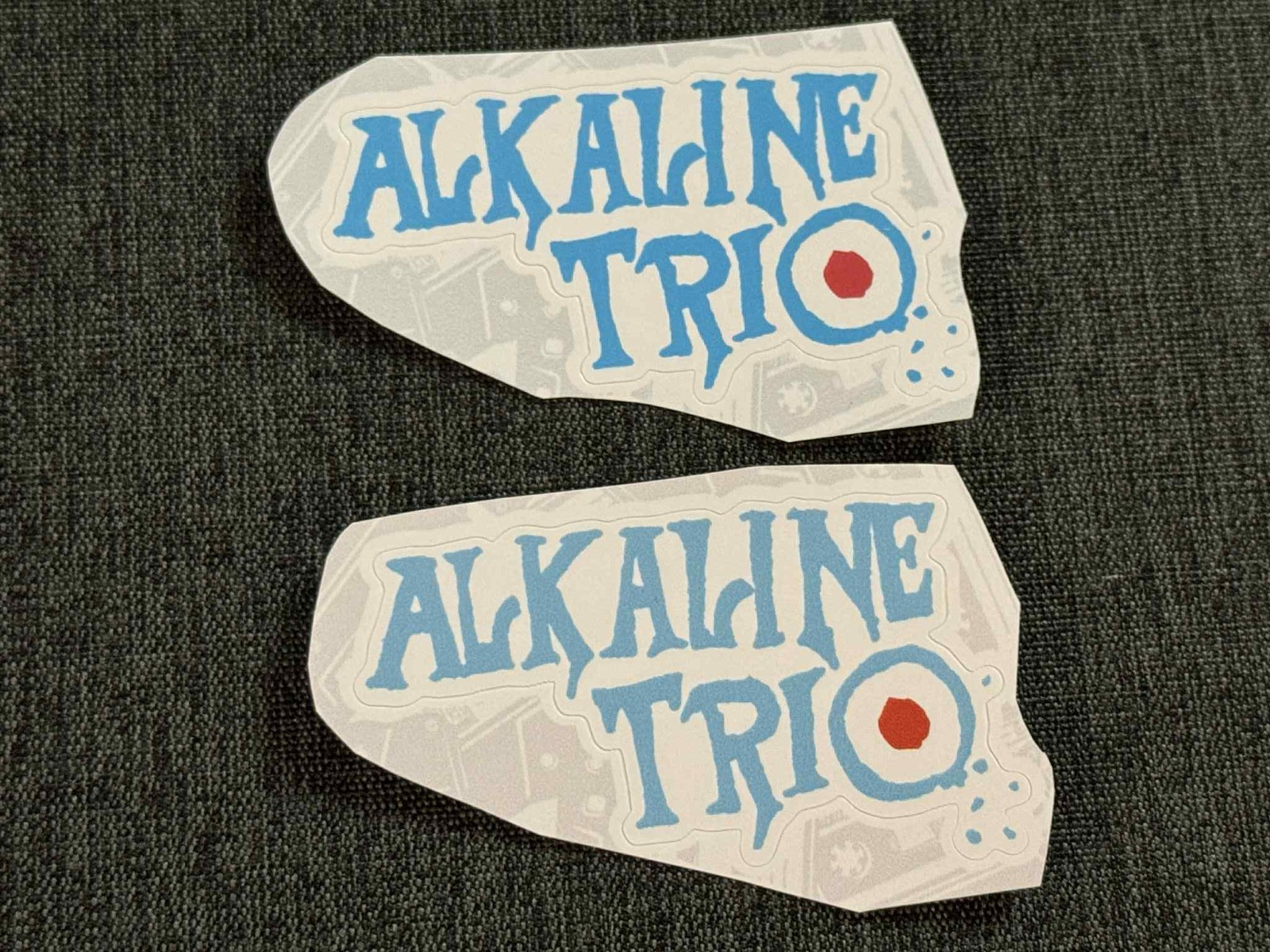 Lot (2) ALKALINE TRIO Band 1 5/8" x 2 3/4" Logo STICKERS Blue Fast SHIP! FREE!