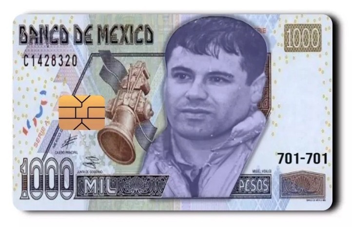 El Chapo 1000 Pesos Card Skin 2-Pack Banknote Narco Culture Tribute Decal