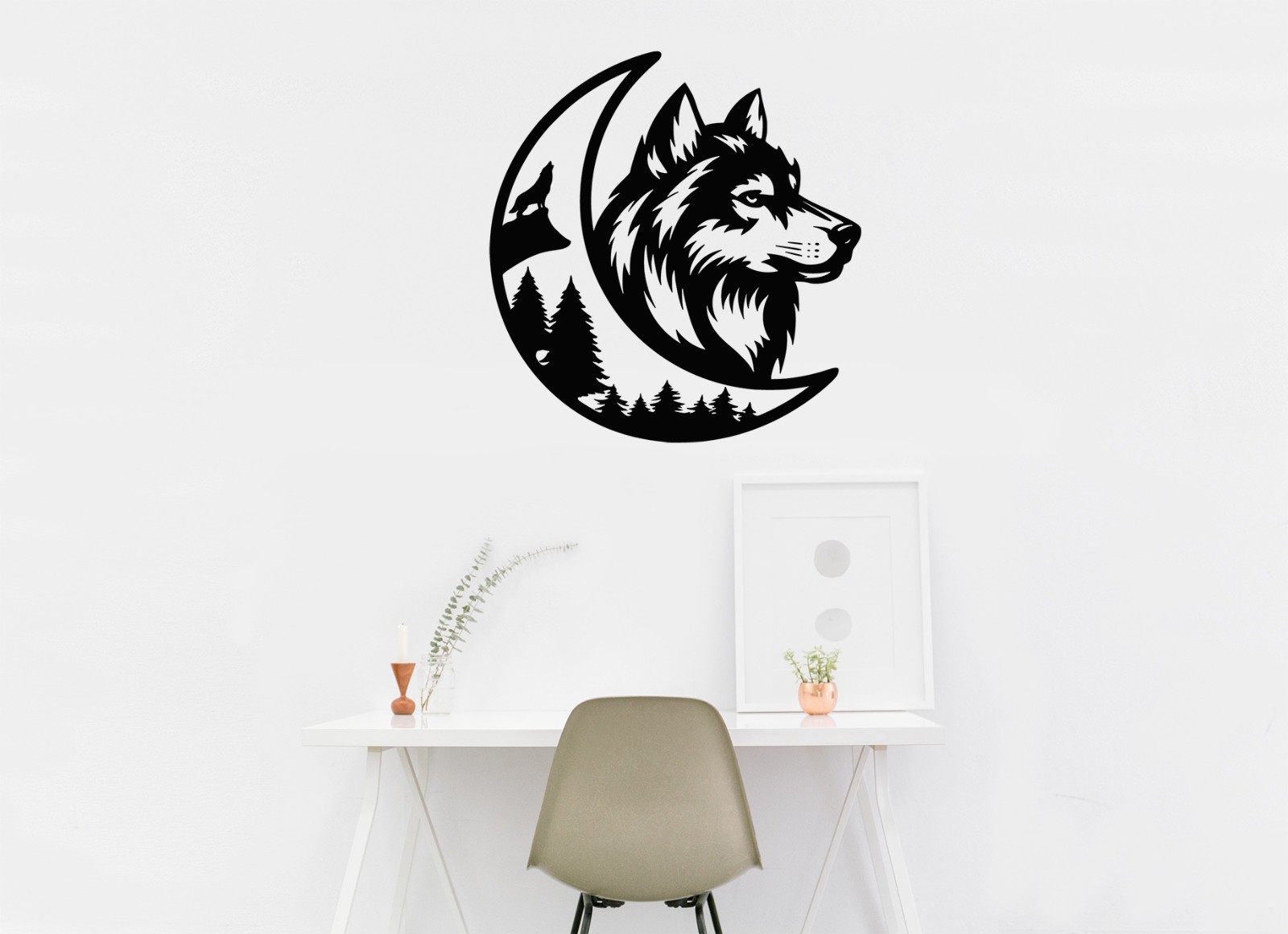 Wolf Moon Mountain Vinyl Decal Sticker – Camper Van Wolves Graphic Adventure