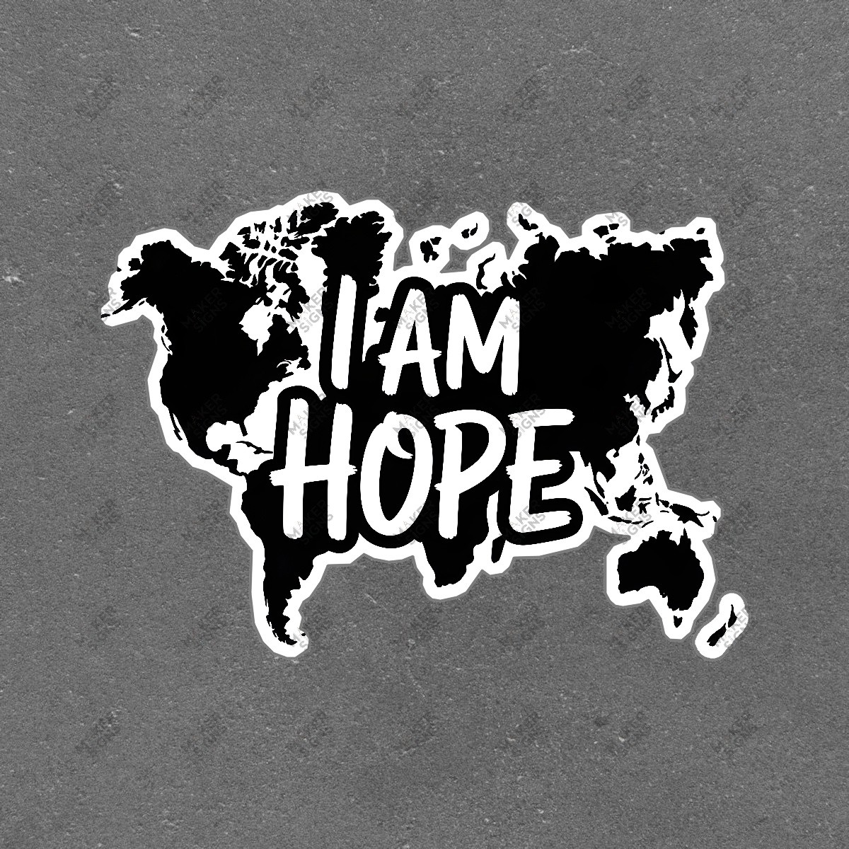 I AM HOPE Inspirational Wall Art Sign Motivational Decor for Home & #7601