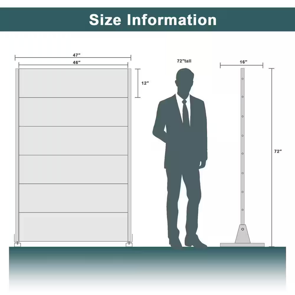 75 In. X 48 In. Outdoor Black Wall Applique or Wall Decal Decor Privacy Fence Sc