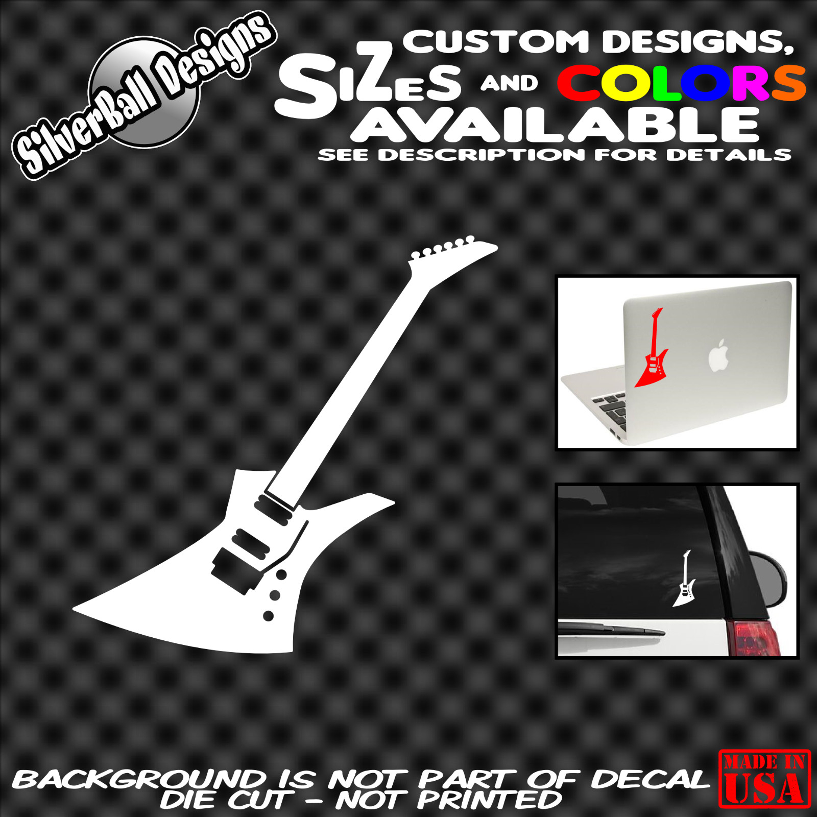Kelly Jackson Guitar Vinyl sticker Fender Dean Rich ESP Gibson Ibanez