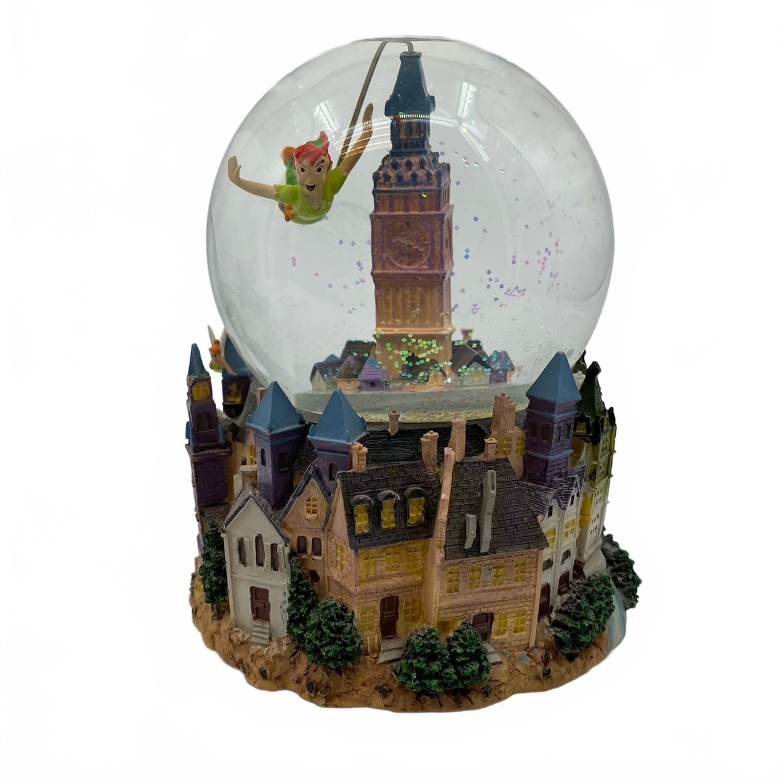 Disney Blue Green Peter Pan Snow Globe | Collectible Mural | OS