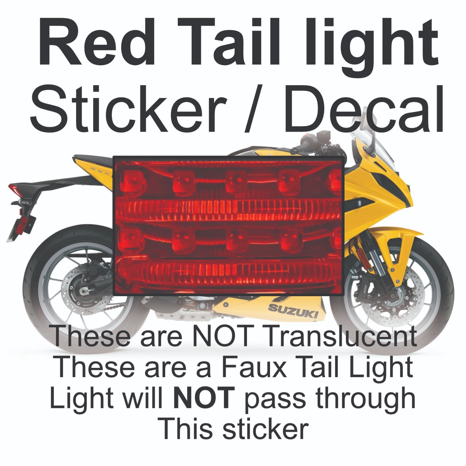 Faux Red Tail Light Sticker / Decal – RED LED Look Lens – set of 2 – Ver2