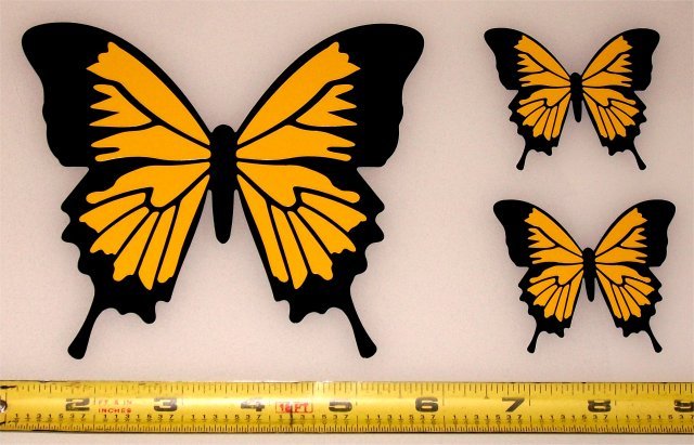 Beautiful Butterfly! – Set of 3 – HQ 2 Color High Gloss Vinyl Decals!