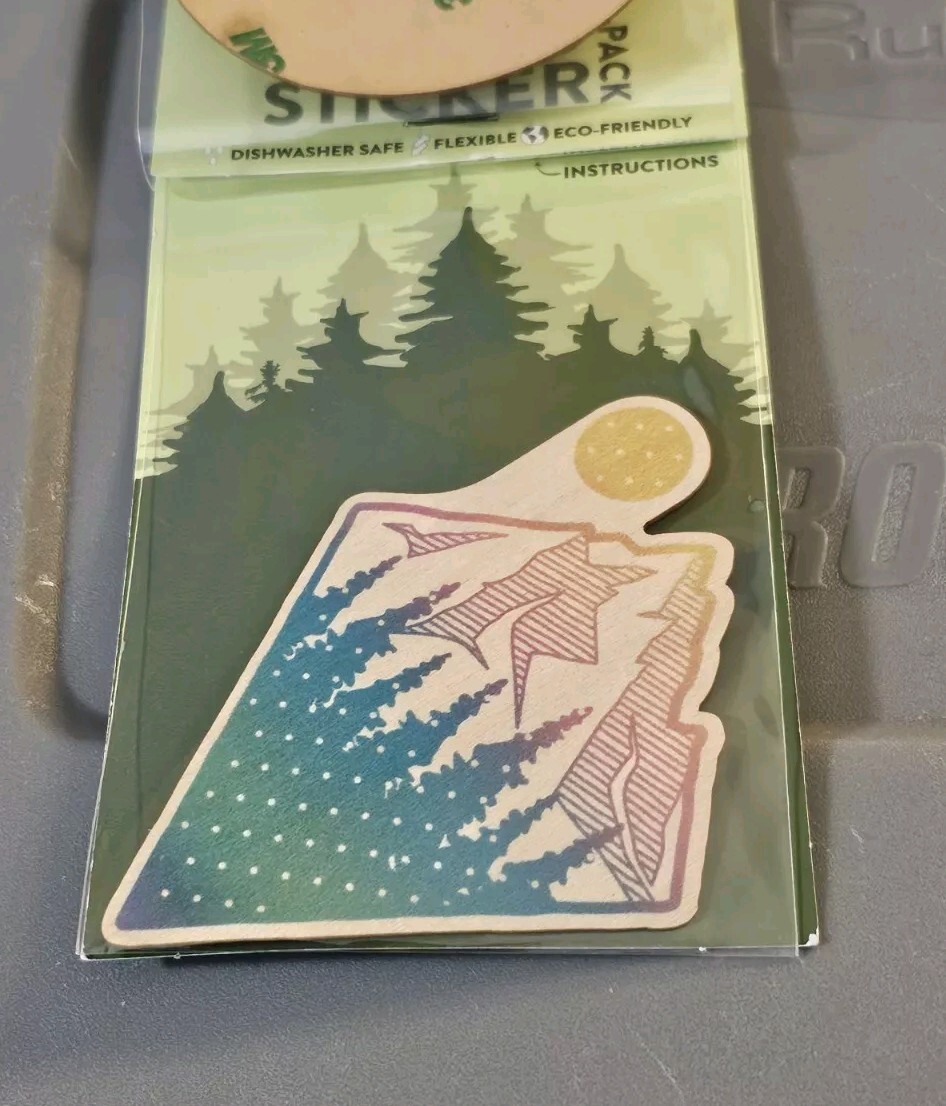 Lot of 3 Dust City Wood Stickers Real Wood Flexible 2 In Each Pack 6 Stickers