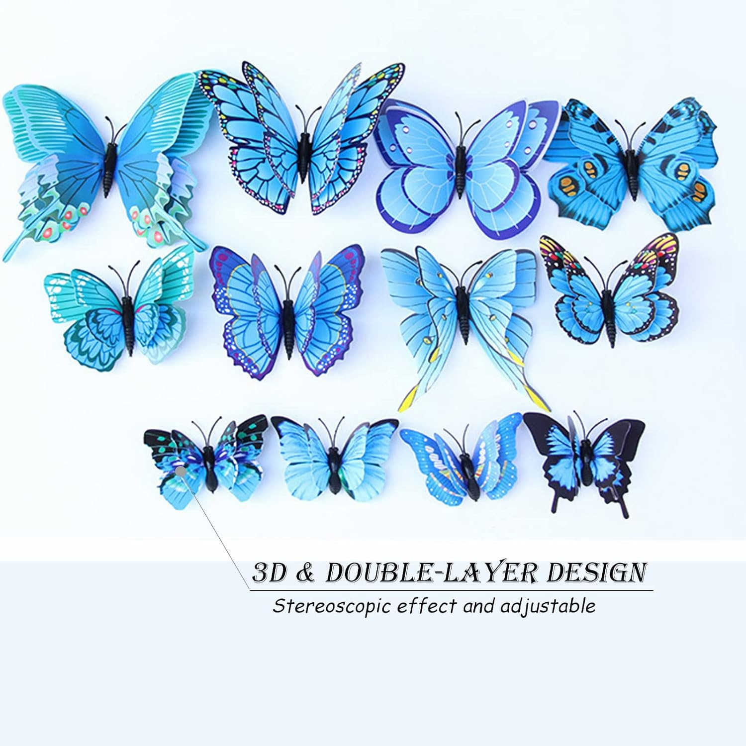 Butterfly Wall Decor 24/48 PCS, 3D Butterflies Stickers for Party Decorations wi