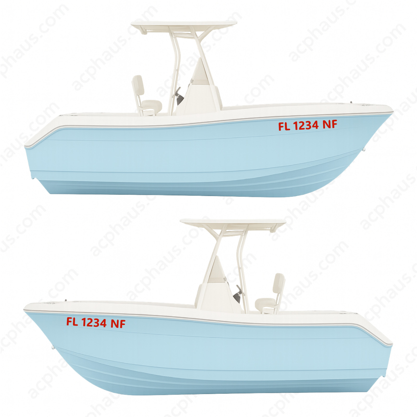 Boat Registration Numbers Decals – Custom ORACAL 751C Vinyl – Right & Left Set