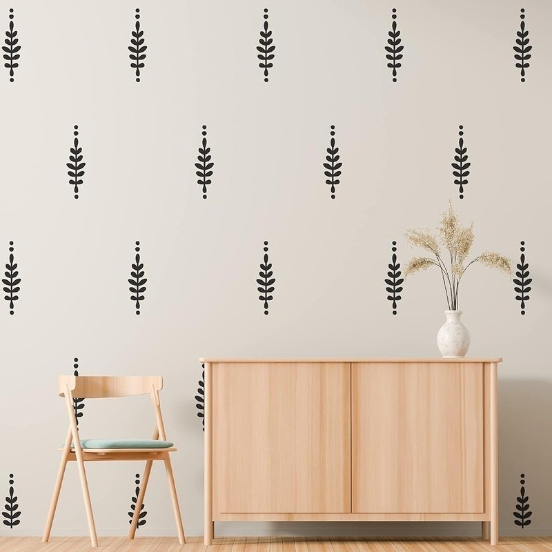 Peel & Stick Removable Wall Decals Waterproof Floral Leaves Home Decor 40 Pieces