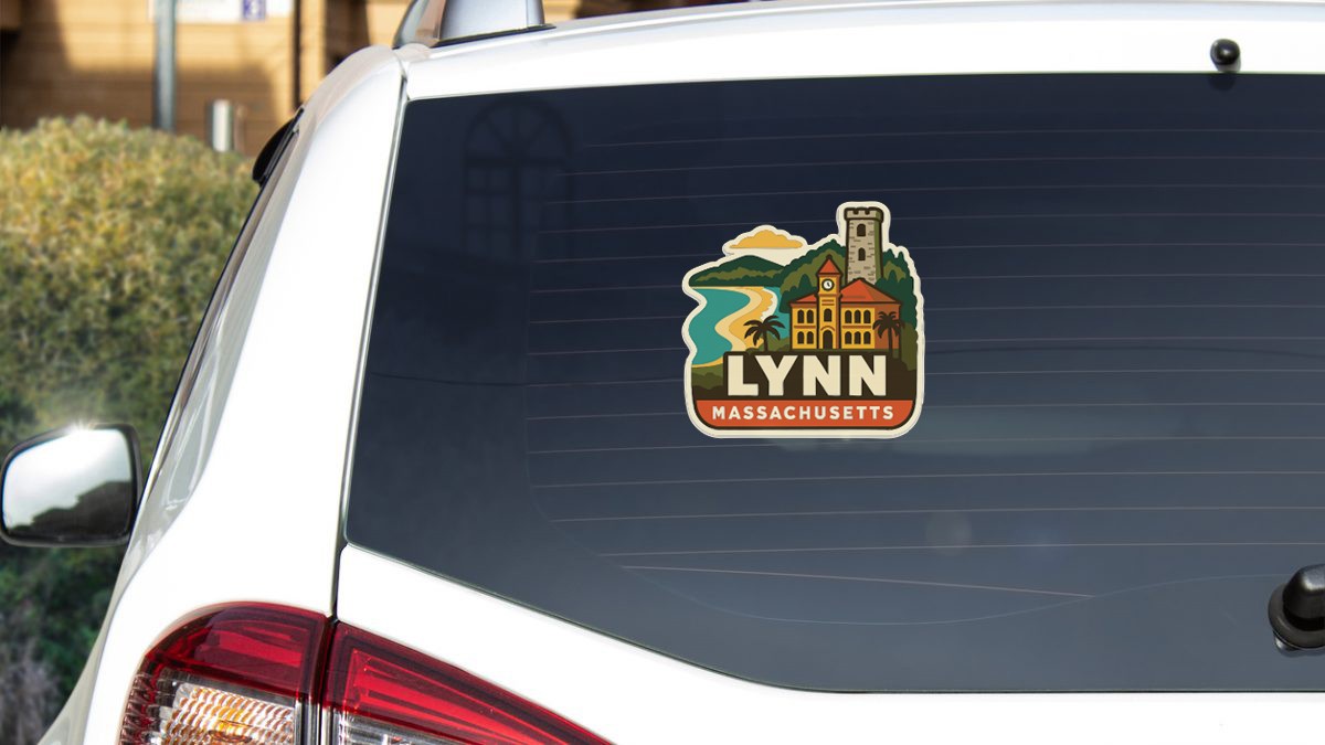 Lynn Massachusetts Sticker Decal Vinyl Die-Cut City Skyline Landmark Design