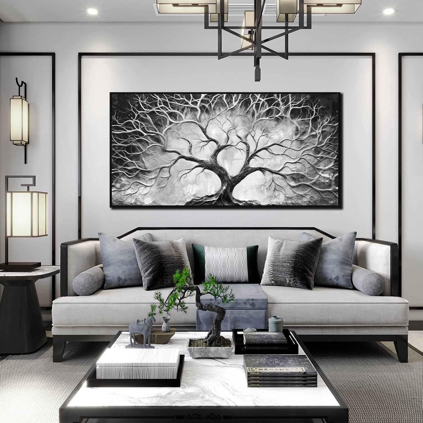 Black and White Wall Art for Bedroom – Black Framed Tree Canvas Wall Art for …