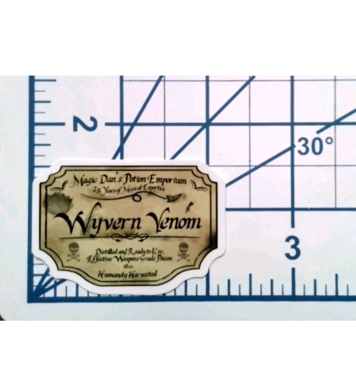 Wyvern Venom Vinyl Sticker Apothecary Potion Journal Scrapbook Die Cut Magic Dan