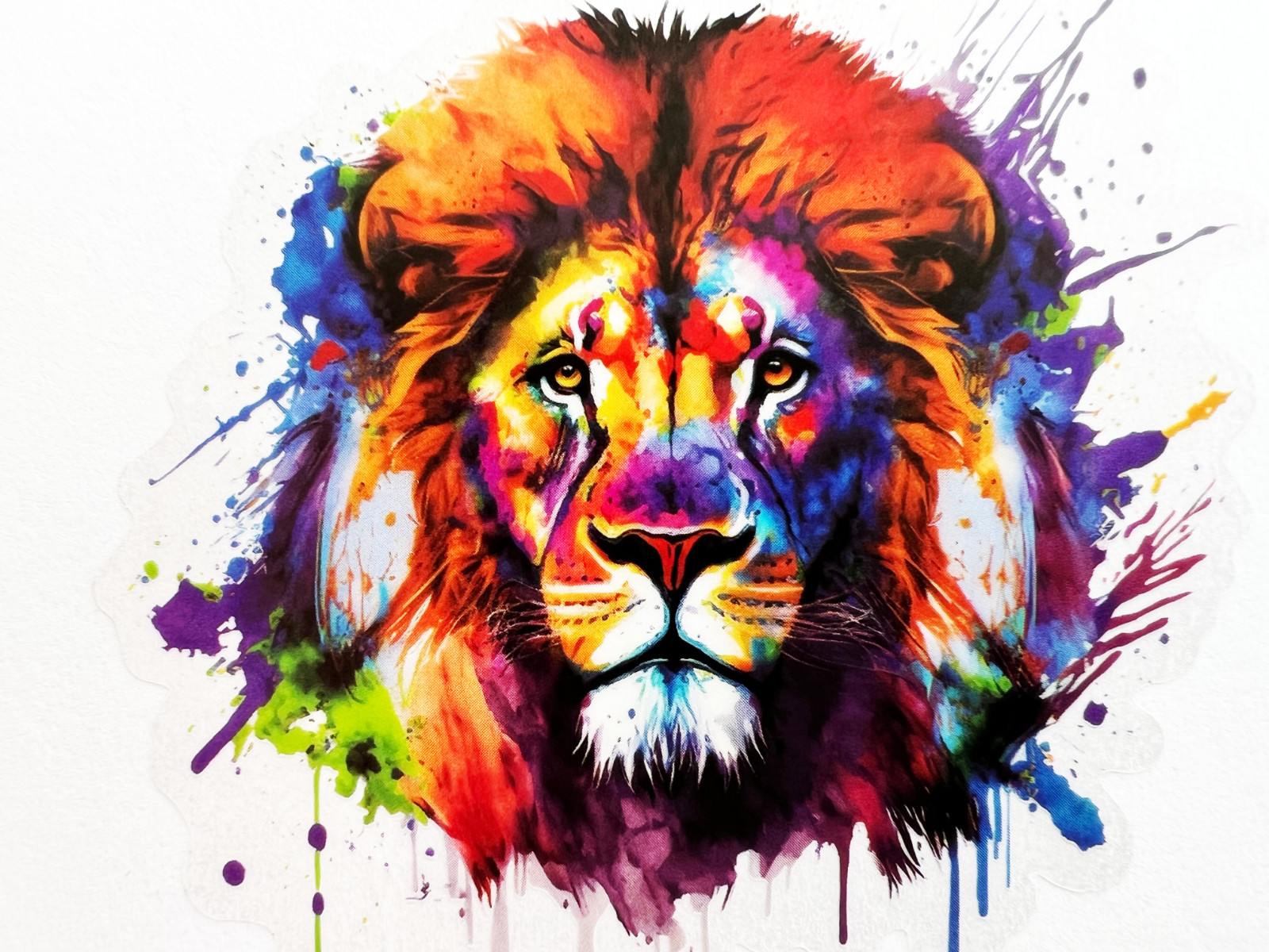 Colorful Lion Face 3 Inch Transparent Sticker Nature Savanah Hiking Camping