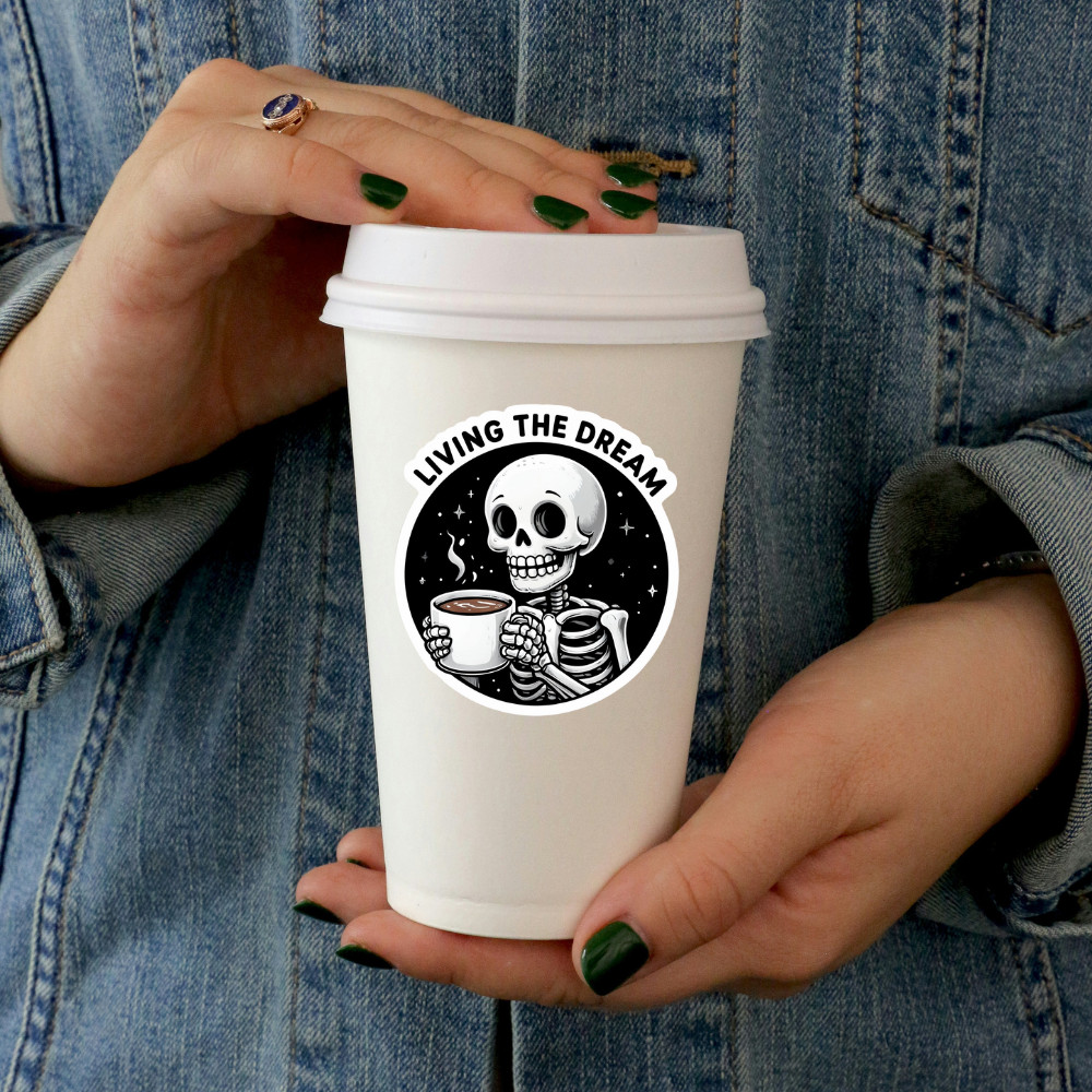 MEME STICKER LIVING THE DREAM Waterproof UV RESIS Vinyl Die Cut Glossy Matte NEW