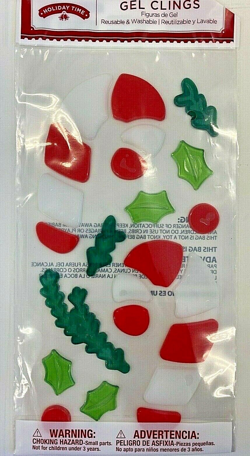 Candy Canes and holly Window Gel Sticker Clings Party winter classroom decor