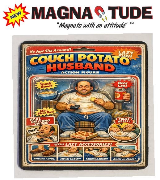 Action Figure Couch Potato Refrigerator Magnet M262