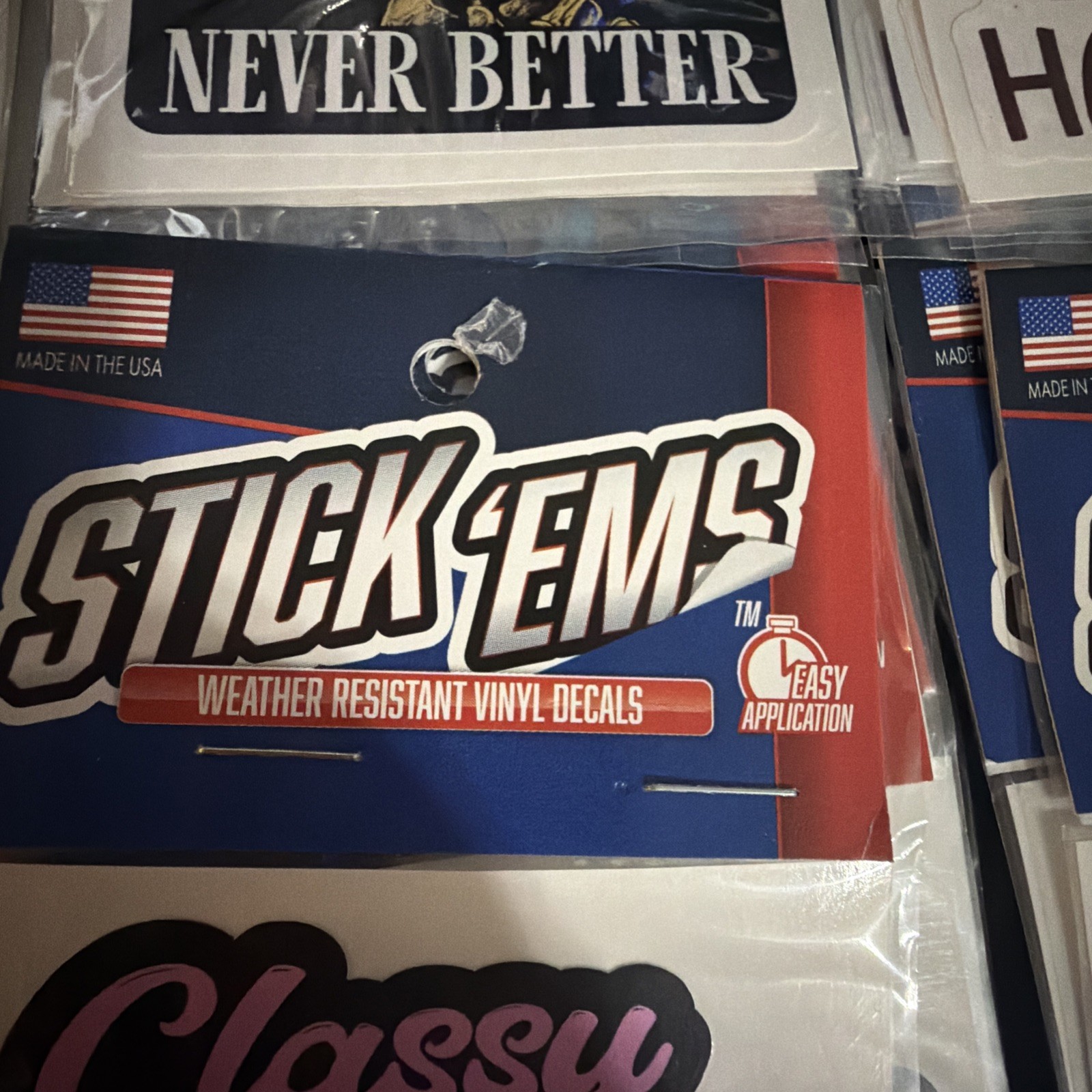 New Stick Em’s Vinyl Sticker Lot of 13 for cars truck jeep & more. Humor, USA