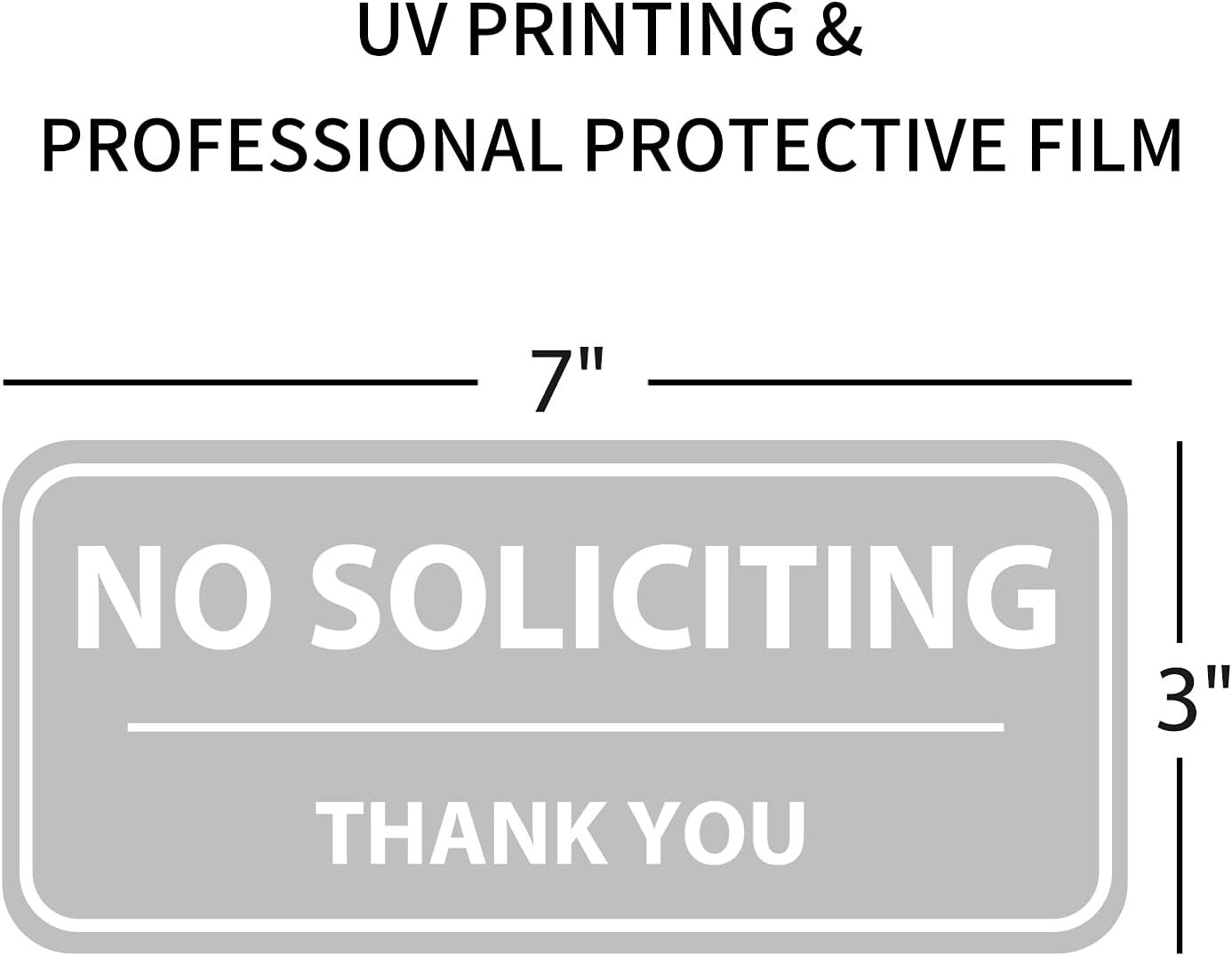 No Soliciting Sign 5-pack Stickers 3"X7" Door Window Outdoor Waterproof