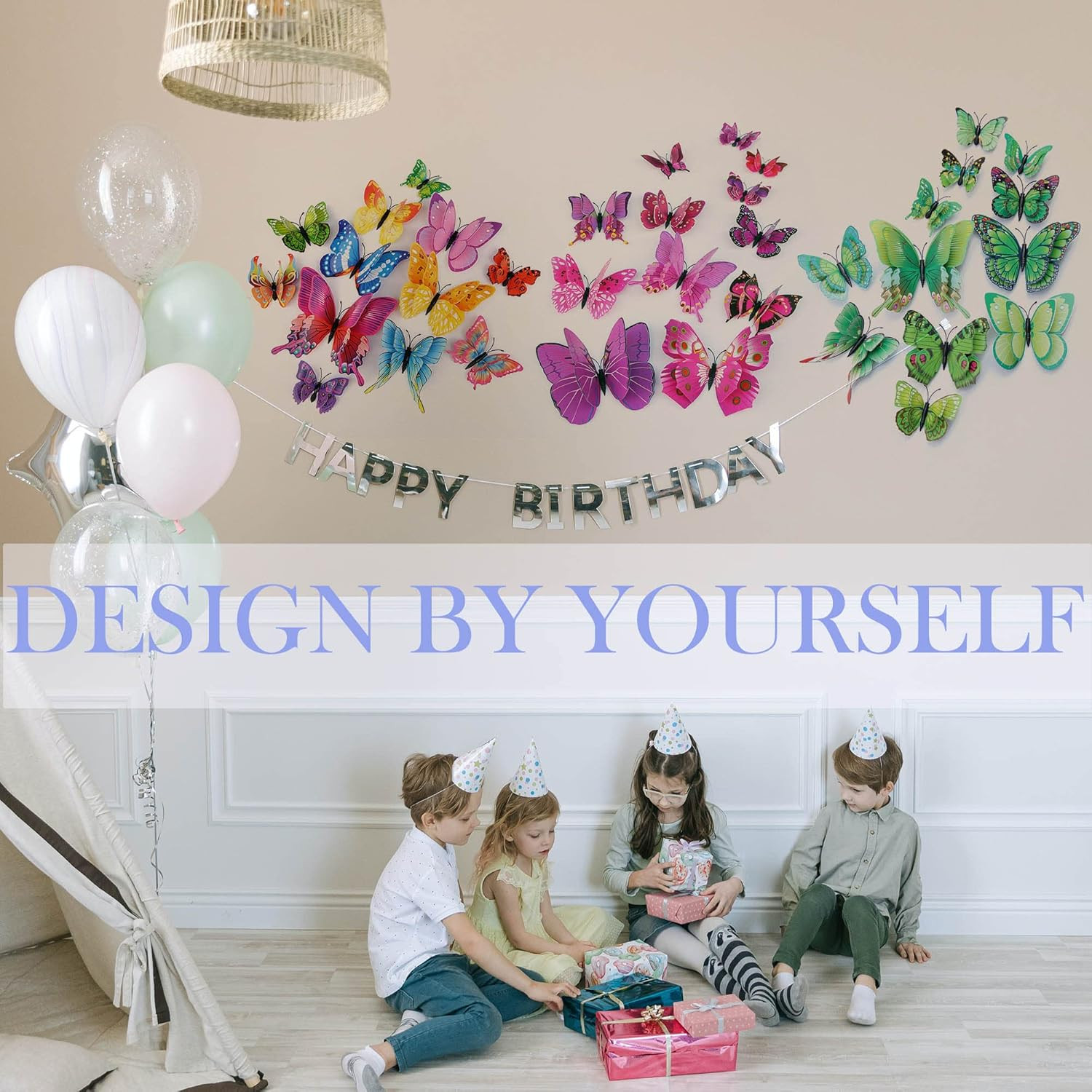 Butterfly Wall Decor 24/48 PCS, 3D Butterflies Stickers for Party Decorations wi