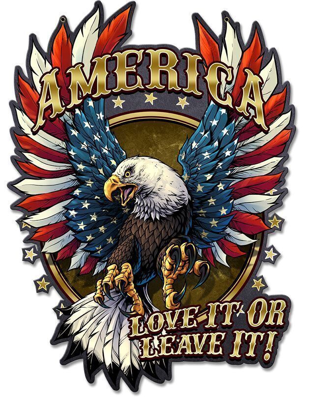 Eagle with US Flag Stripes Vinyl Decal Sticker Waterproof