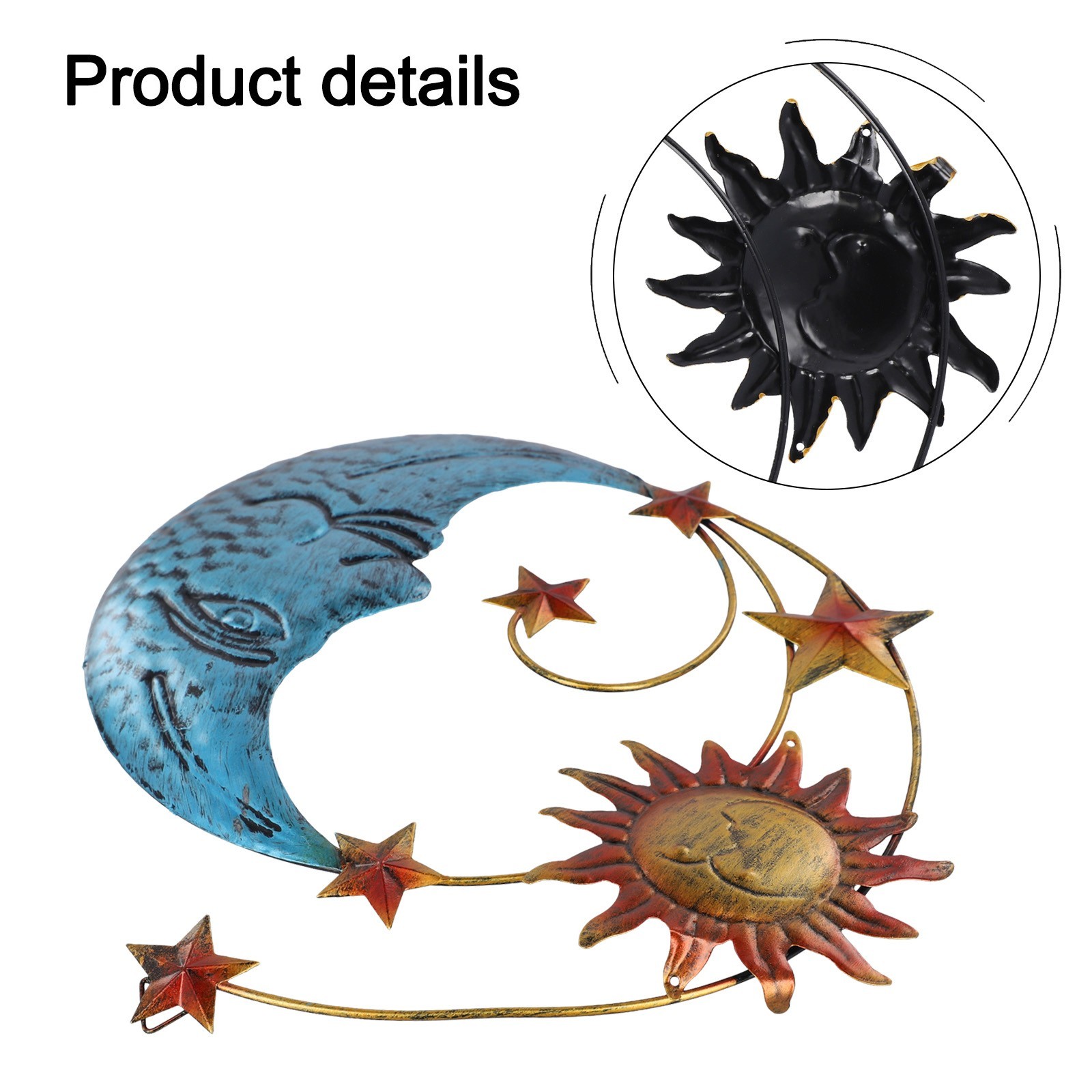 Distinctive Design Sun Moon Star Wall Art Decor Metallic Elegance for Your Home