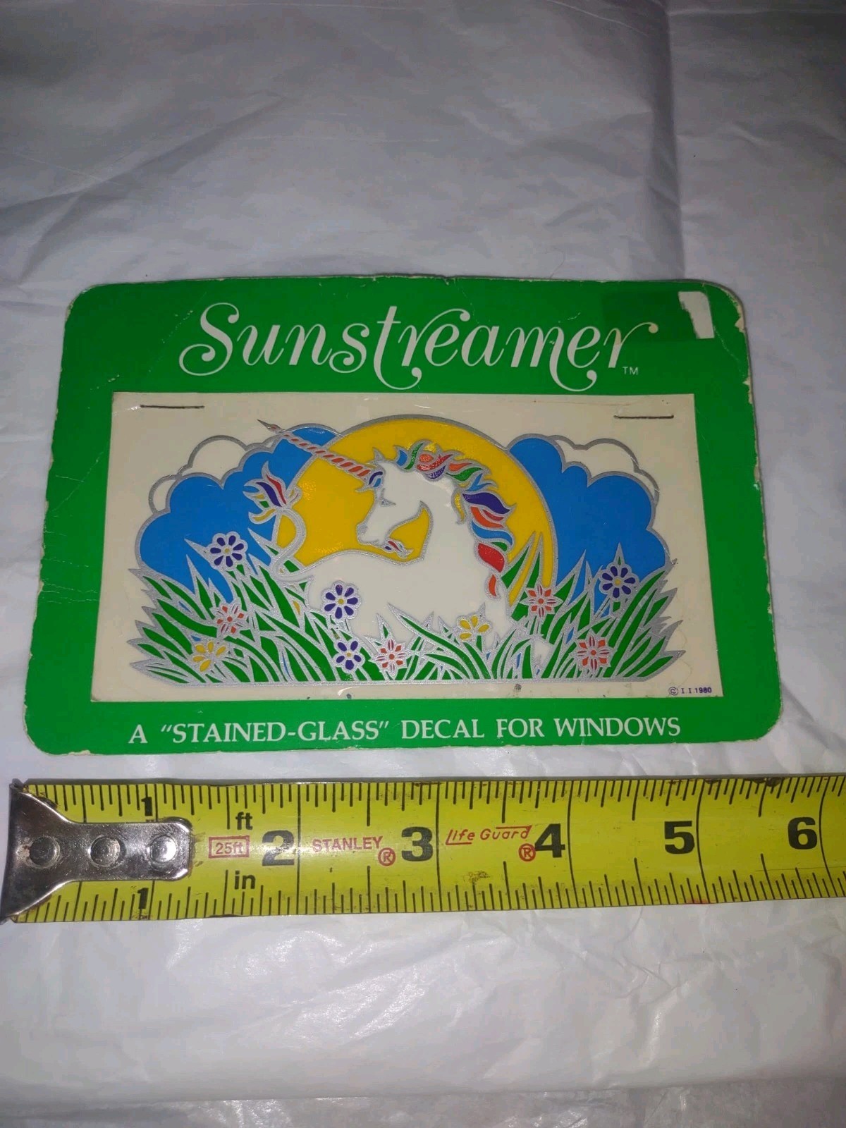 NEW Vintage Sunstreameer Stained Glass Effect Unicorn Window Decal Multicolor