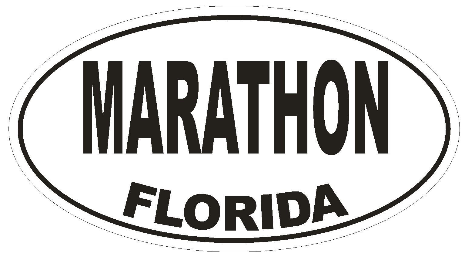 Marathon Florida Oval Bumper Sticker or Helmet Sticker D1560 Euro Oval