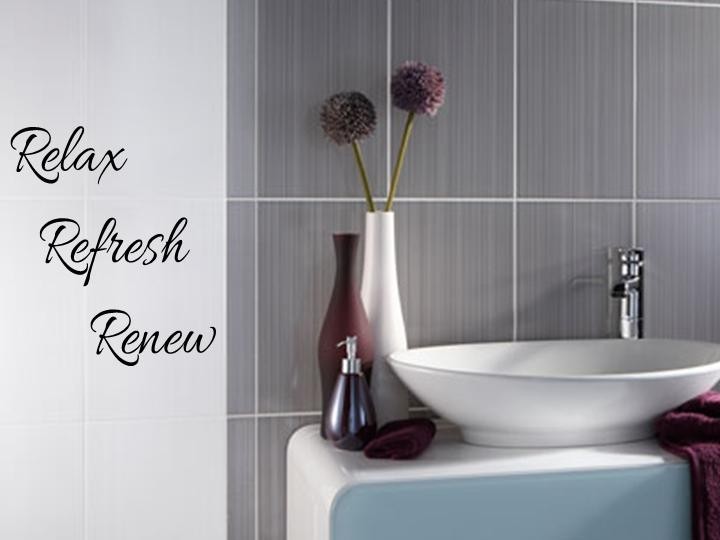 RELAX REFRESH RENEW Bathroom Words 12" Tall Each