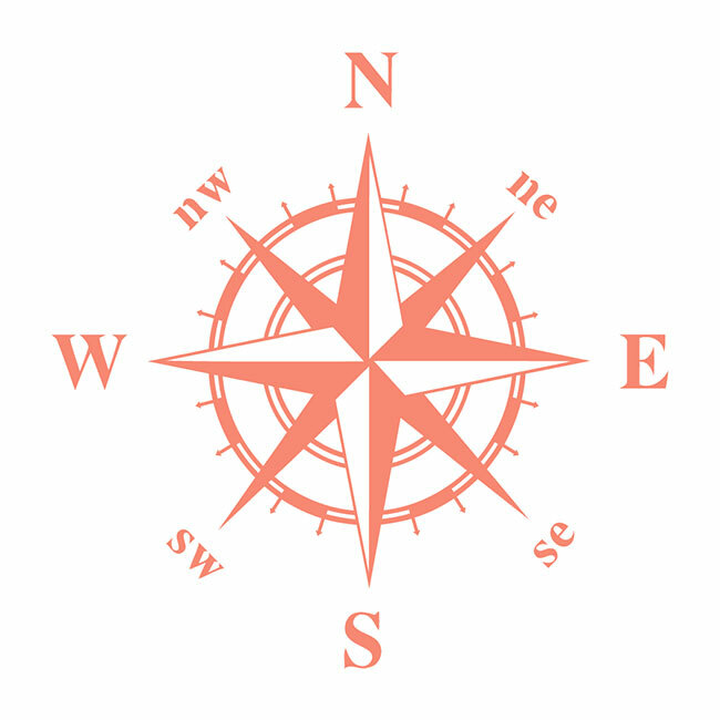 Compass Navigation Automotive Die Cut Decal Multi colors Oracal 651 brand & more