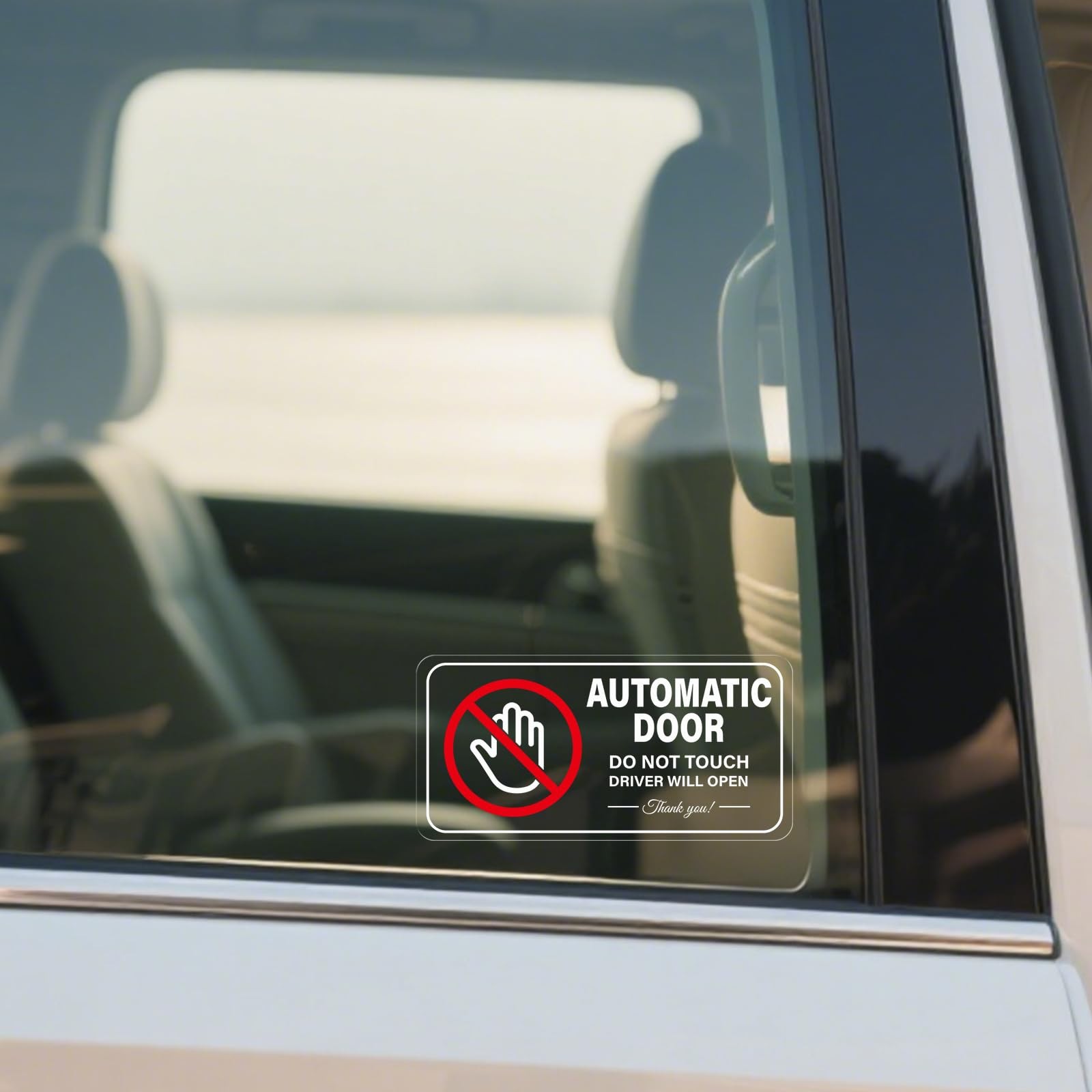 Automatic Door Car Sticker 4 × 2 Inches Vinyl Do Not Touch Driver Will Open W…