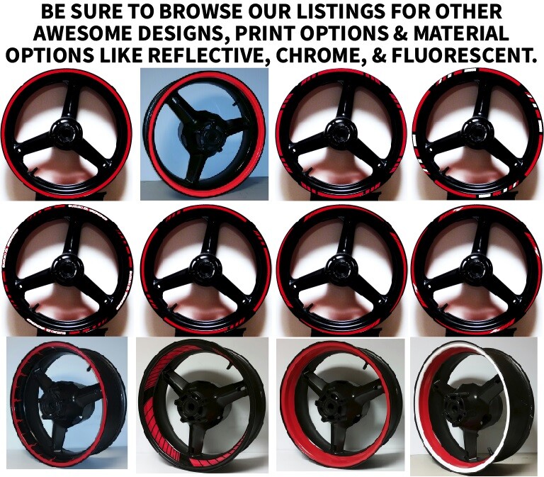 3M REFLECTIVE RIM STRIPES WHEEL DECALS TAPE STICKERS MOTORCYCLE CAR for 17" RIMS
