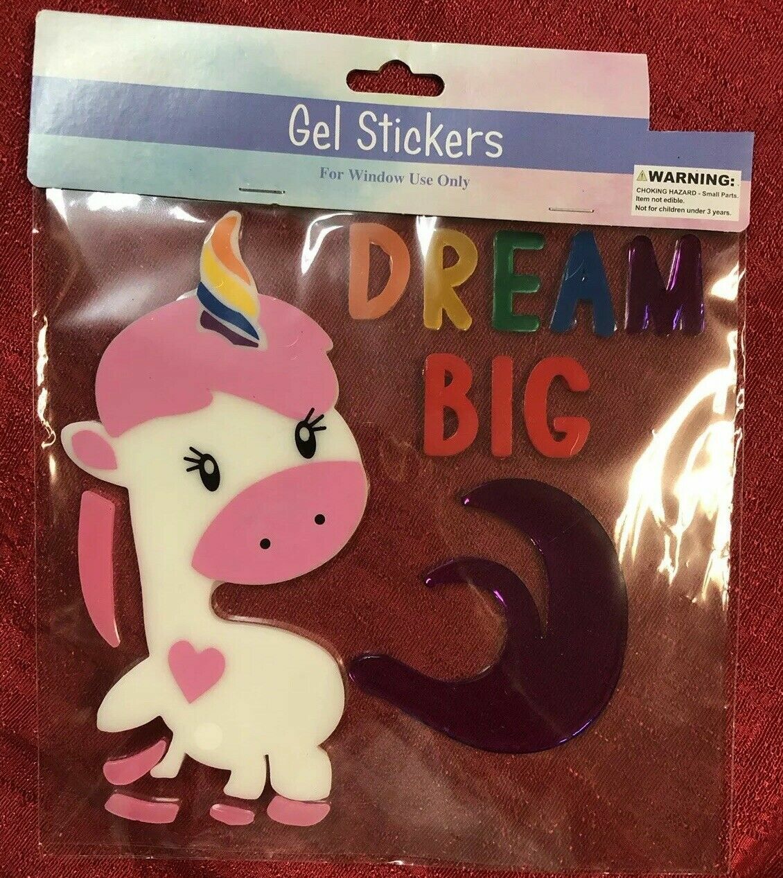 NEW MAGICAL Pink Unicorn Window Gel Clings Stickers Decorations 15 pc DREAM BIG!