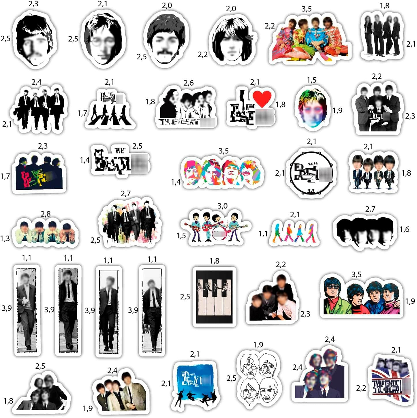 Bulbacraft the Beatle Stickers and Decals for Adults, Music Rock Band Stickers,