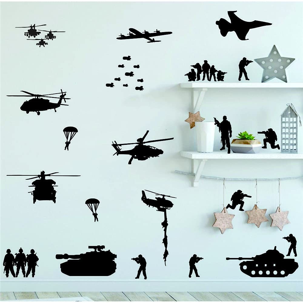 Army Tank Wall Decors Set for Wall Solider Military Helicopter Wall Stickers …
