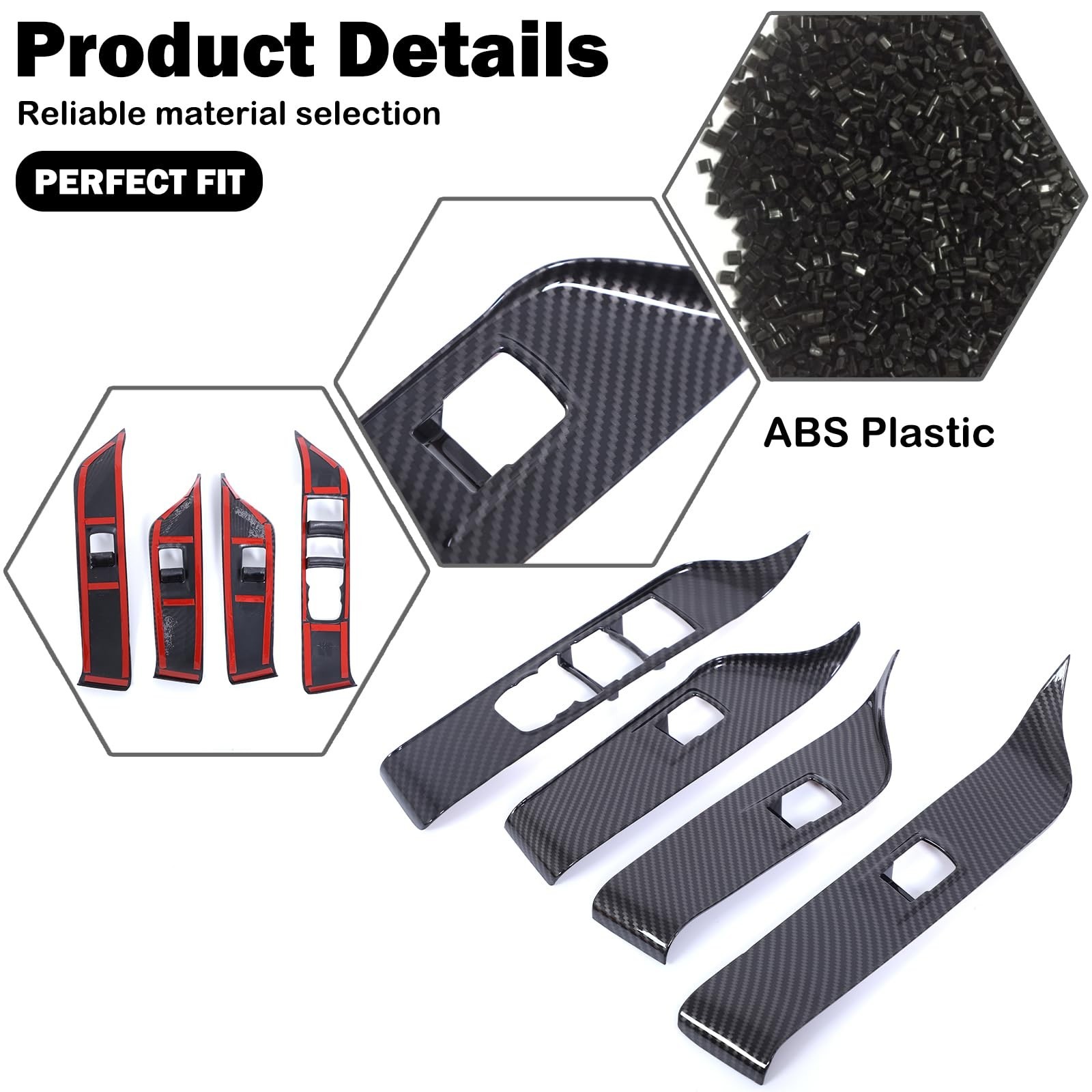 for Hummer EV Set of 8 Car Interior Door Panel Trim Sticker and Window Glass …