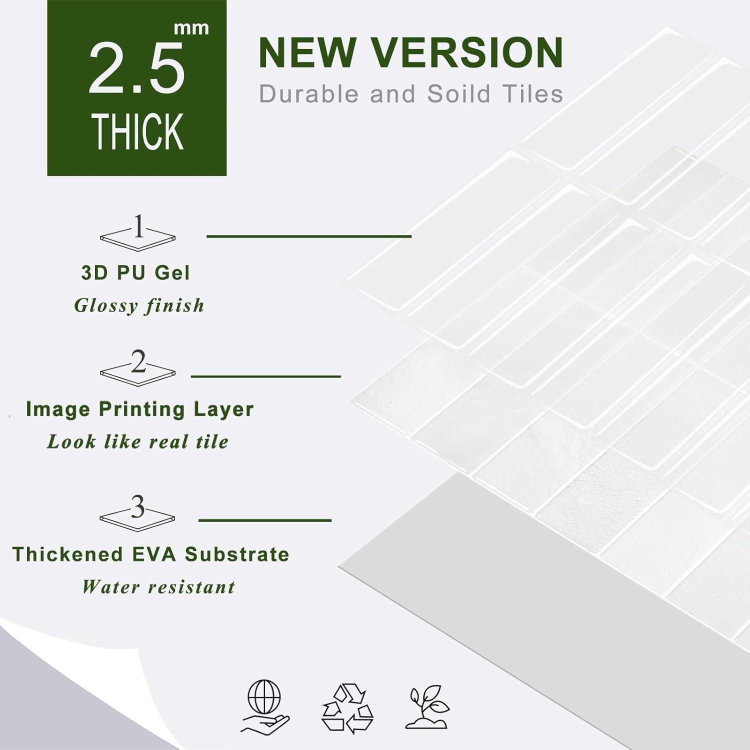 STICKGOO 10-Sheet Peel and Stick Backsplash Tile, Self Adhesive Vinyl Wall Tiles