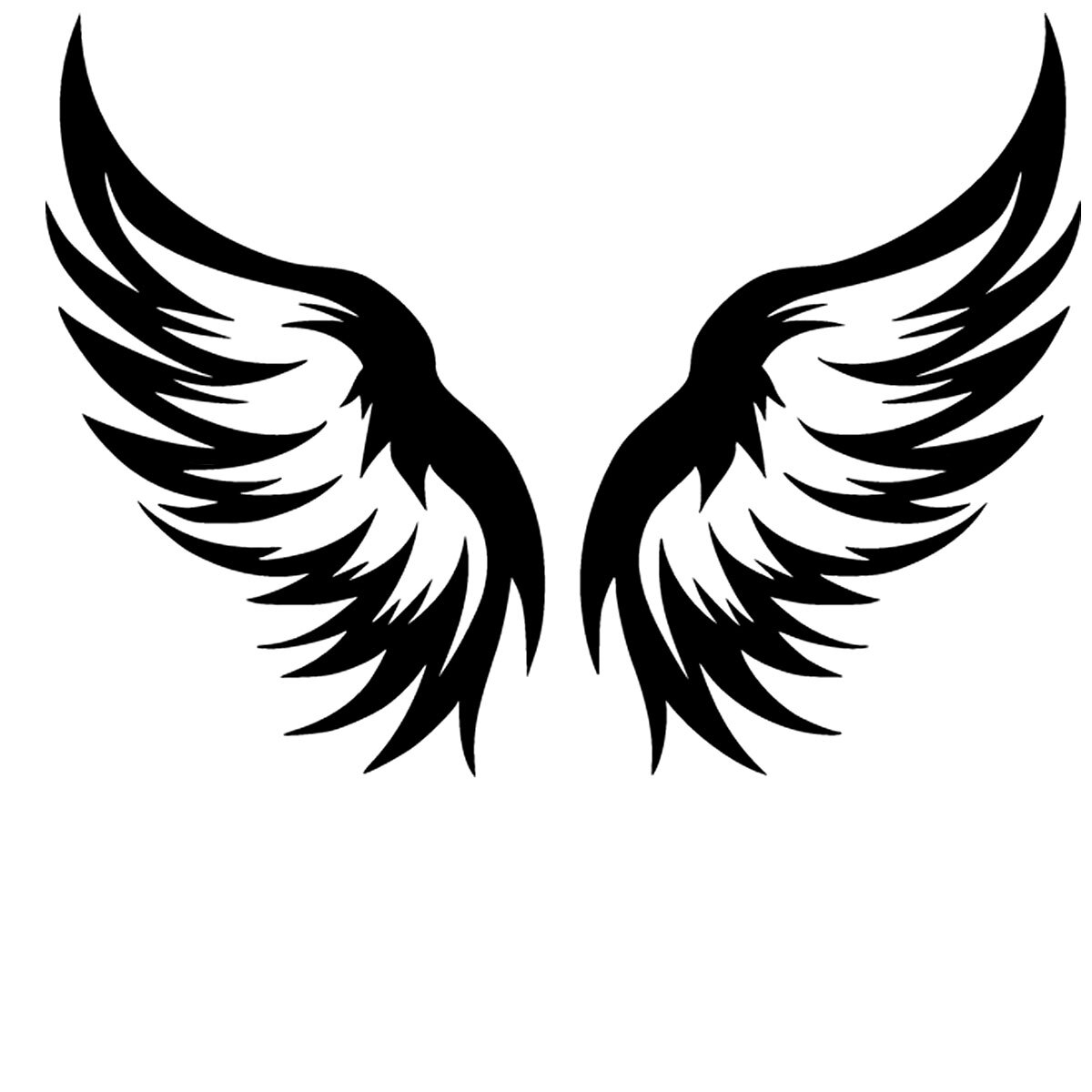 Angel Wings Graphic Three Pack 2" Indoor Matte Black Vinyl Decals