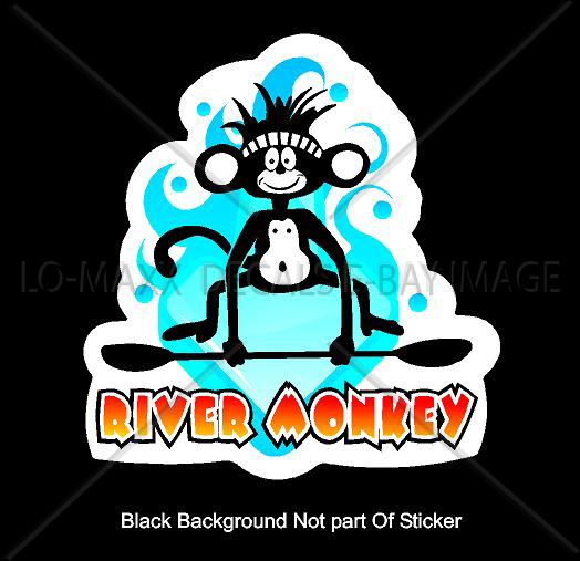 River Monkey Whitewater Watersports Kayaking Boating Outdoor Sport Vinyl Sticker