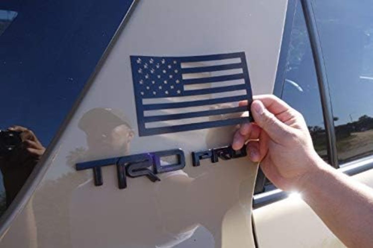 Set of 2 Black American Flag Magnetic Decal Stickers – Flag Cut-Outs for Tru…