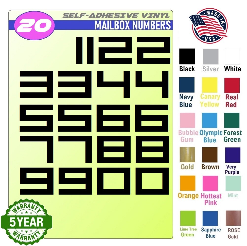 20 Mailbox,Car, Doors, Toolbox,Lockers,Window,MODERN STYLE Decal NUMBER UNSTEADY
