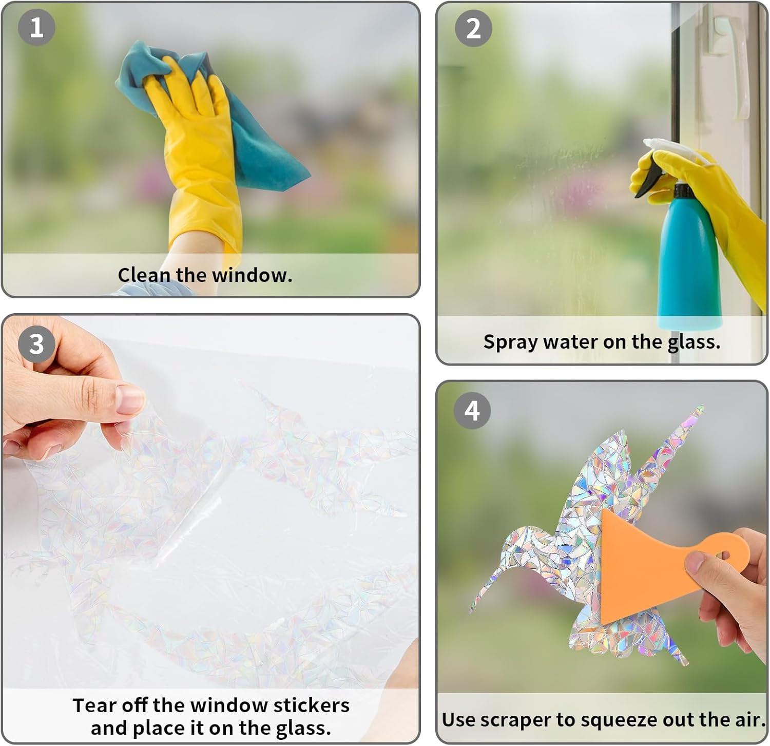36 Pieces Window Decals for Bird Strikes, Window Clings Prevent Birds from Hitti