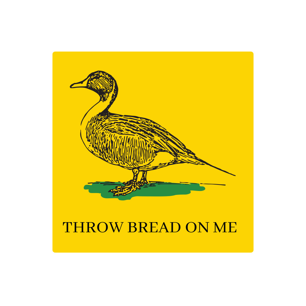 Throw Bread On Me Sticker, Funny Duck Waterproof Vinyl Decal 5"W x 5" H