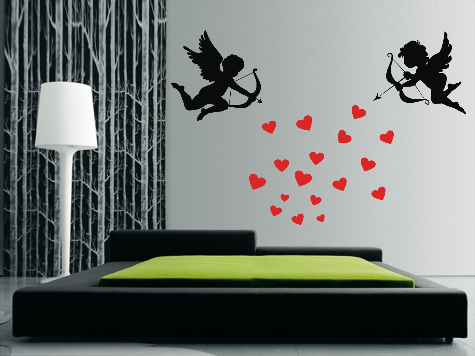CUPIDS & LOVE HEARTS Wall Art Stickers, Decals – 3 x sizes, great for any room