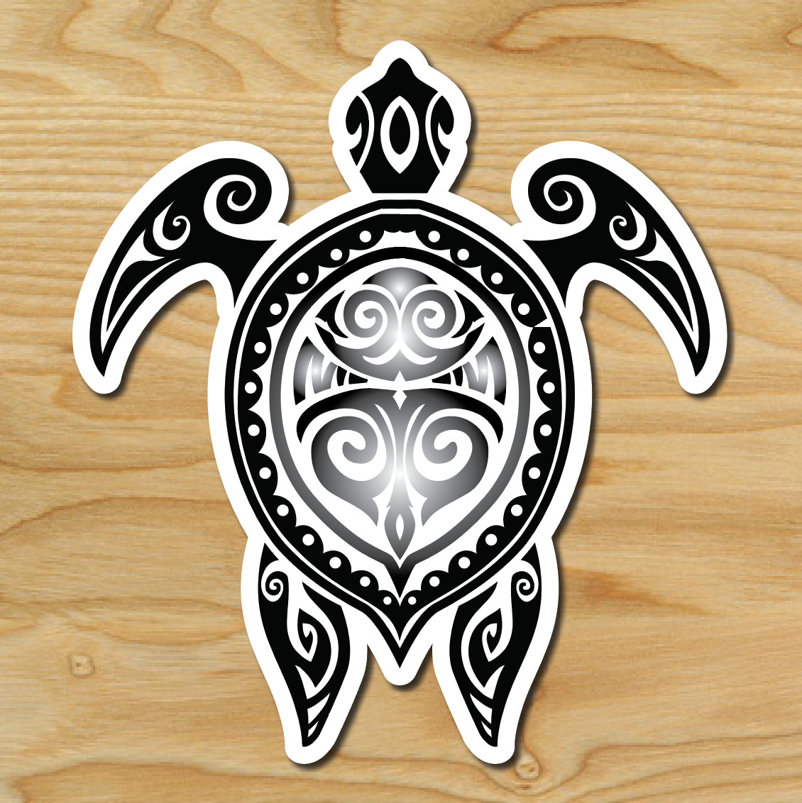 (1) ONE Tribal Sea Turtle Decal Sticker Car Boat Fishing Dive Beach Ocean Hawaii