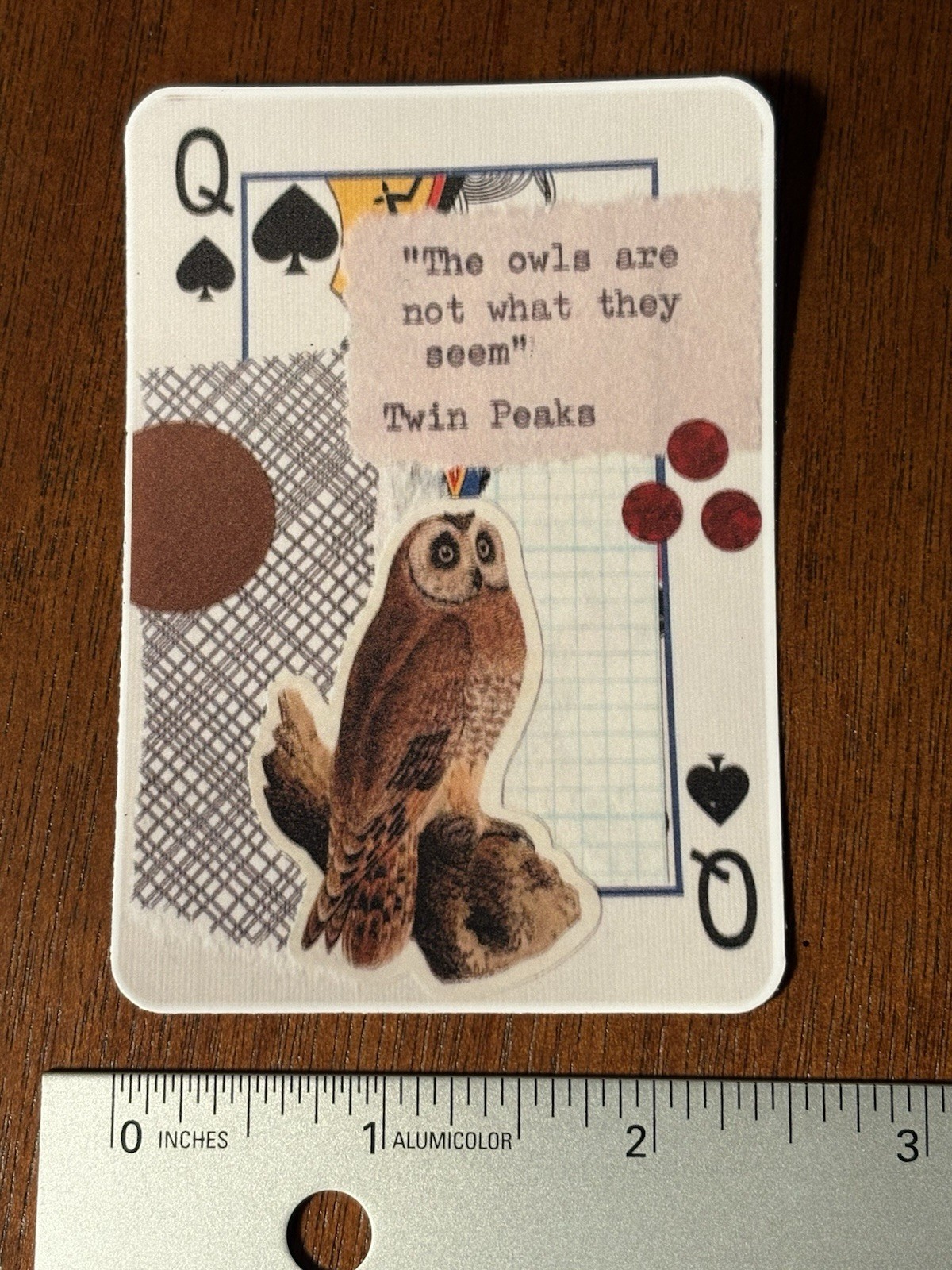 Collage Sticker Owl Twin Peaks Quote By Mazerzine 3.5 X 2.5”