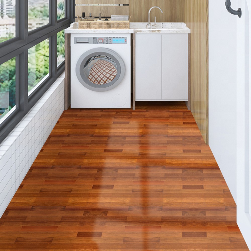 Self Adhesive Vinyl Floor Tiles Imitation Wooden Wallpaper Floor Peel Stick Floo