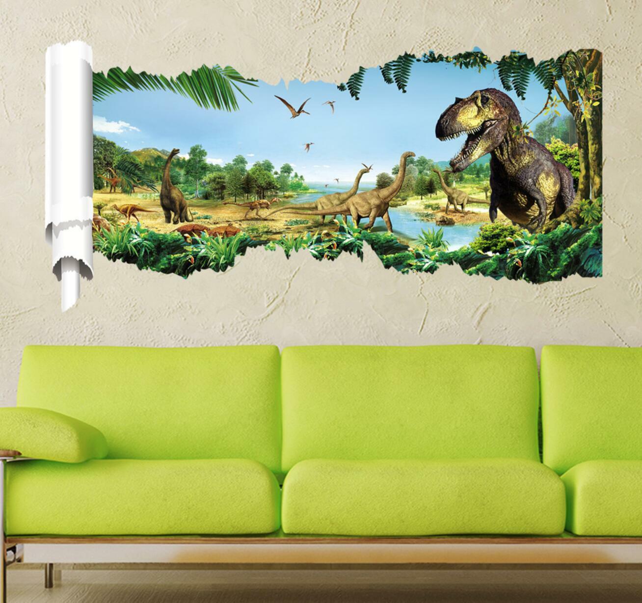 3D dinosaur Jurassic Removable Wall Stickers Decal Kids bed room Living room USA