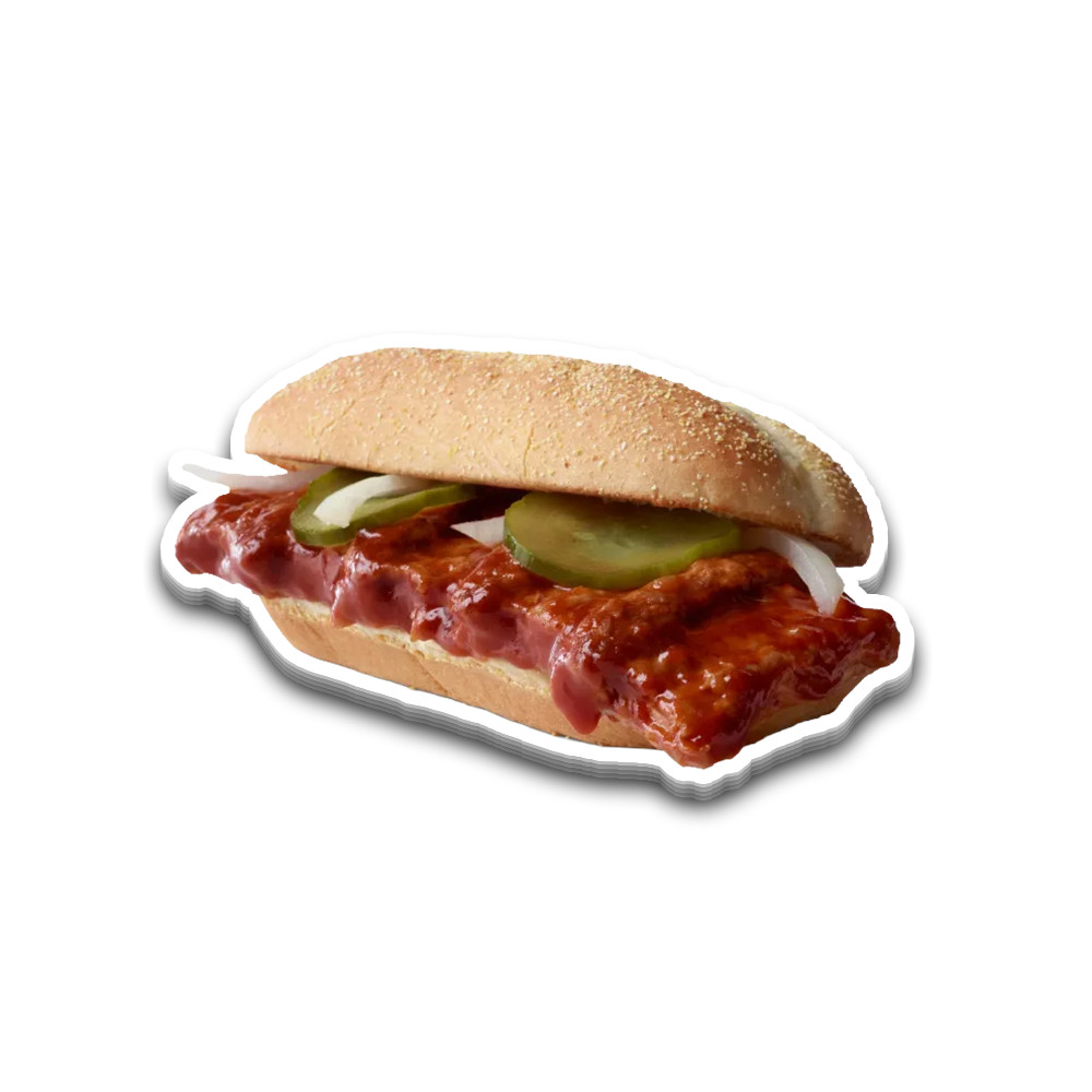 McDonald's McRib Sticker 4 Inch Vinyl Decal McRib Fanboy Sticker
